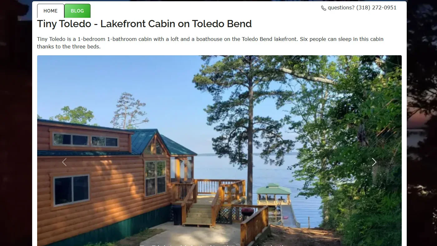 Example OwnerWebs Vacation Rental Website Screenshot 1