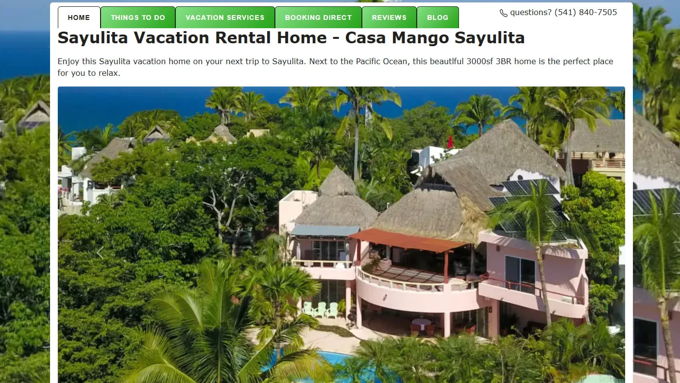 Example OwnerWebs Vacation Rental Website Screenshot 2