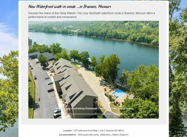 vacation rental website build in action